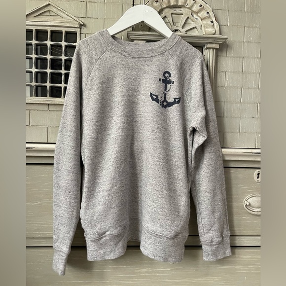 J. Crew Crewcuts Kids’ Grey Lightweight Nautical Sweatshirt with Anchor - Picture 8 of 9